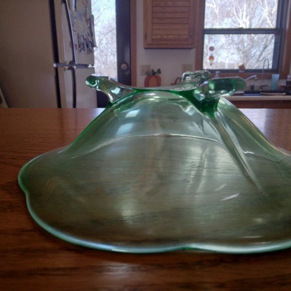 Candy Dish, Vintage, Footed, Green - Picture 8 of 9